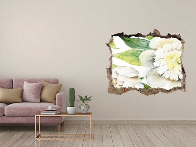 Hole in the wall sticker Peonies