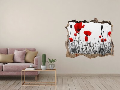 Hole in the wall sticker Flowers in the ruins