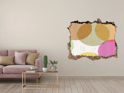 Hole in the wall decal Colorful wheels