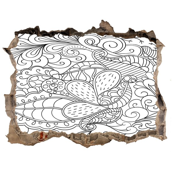 Hole wall sticker A colorful world in a hole