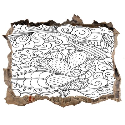 Hole wall sticker A colorful world in a hole