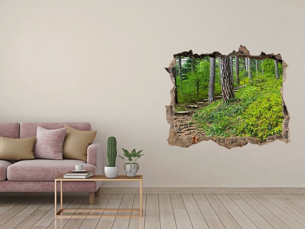 Hole wall sticker Forest track