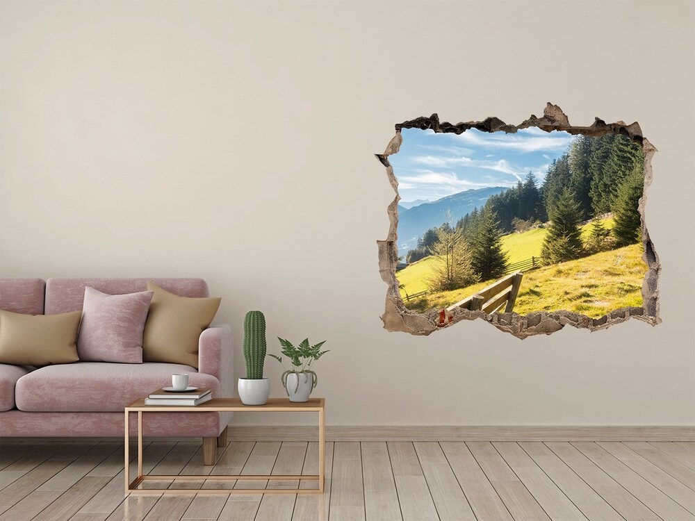 3D wall hole Autumn in the mountains