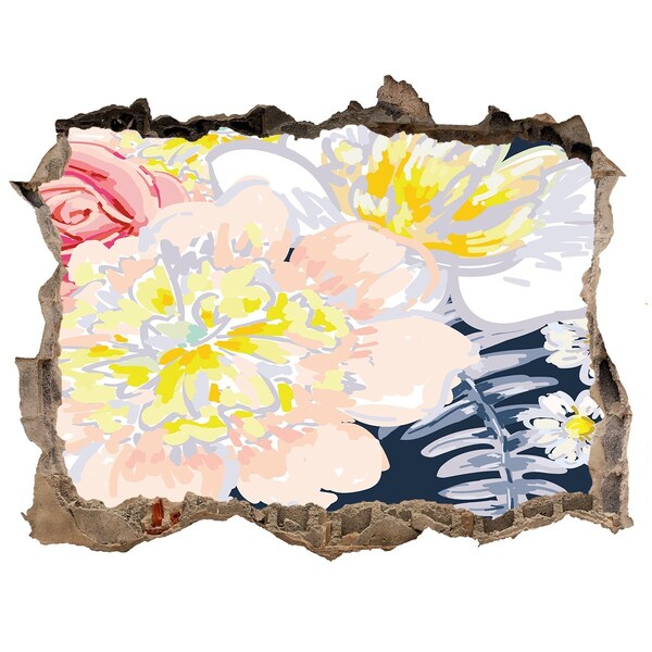 3D wall hole Flower garden behind the wall