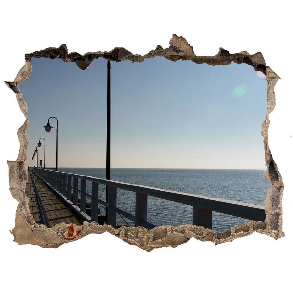 3D wall hole wallpaper Pier in Gdynia