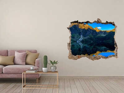 Hole in the wall sticker Mountain landscape with a lake