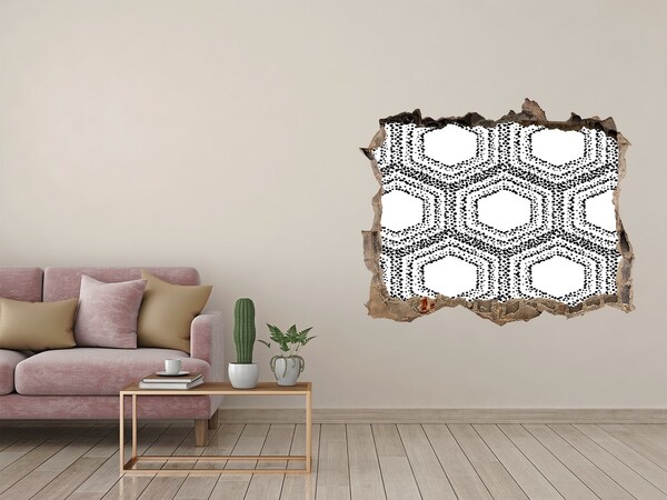 Hole wall sticker Geometric pattern on the wall