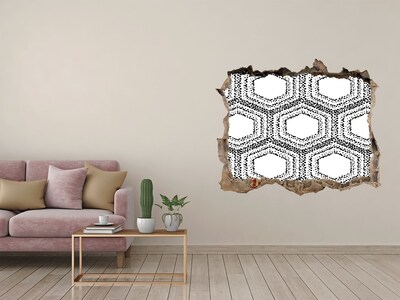 Hole wall sticker Geometric pattern on the wall