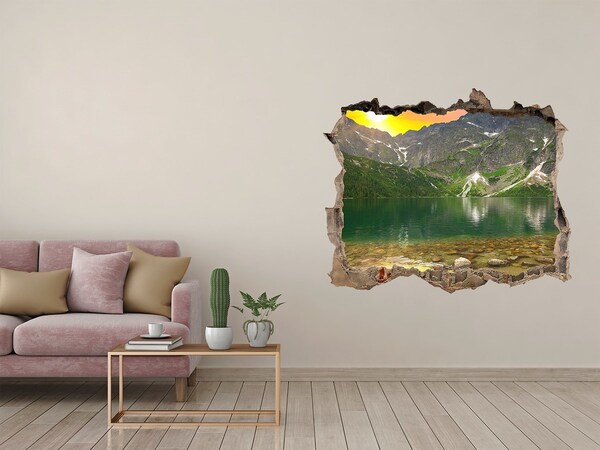 Hole in the wall decal Mountain landscape by the lake