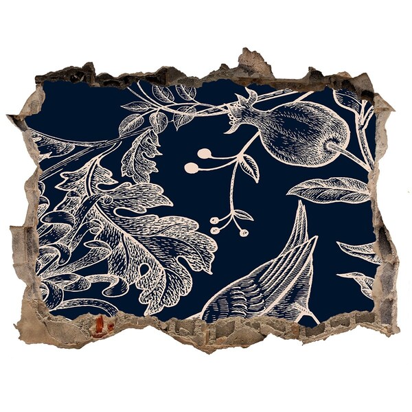 Hole wall sticker A bird against the background of vegetation