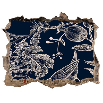 Hole wall sticker A bird against the background of vegetation