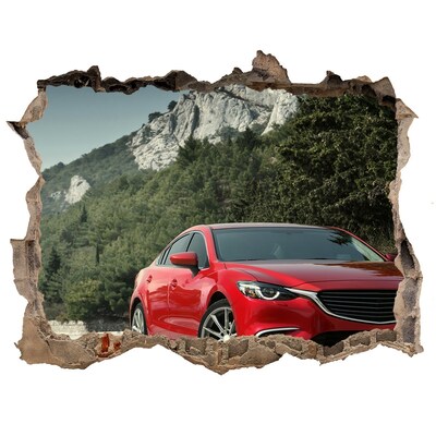 Hole in the wall decal Car in the mountains