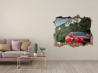 Hole in the wall decal Car in the mountains