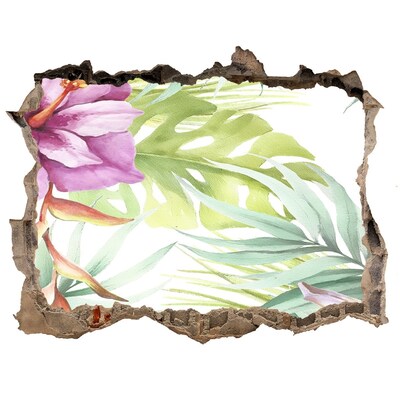 Hole wall sticker Hawaiian flowers