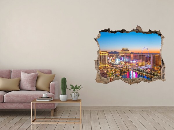 Hole in the wall decal Las Vegas at night