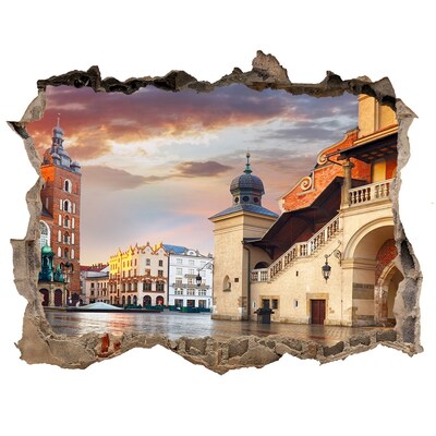 Hole in the wall sticker View of the city with the market square