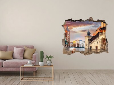 Hole in the wall sticker View of the city with the market square