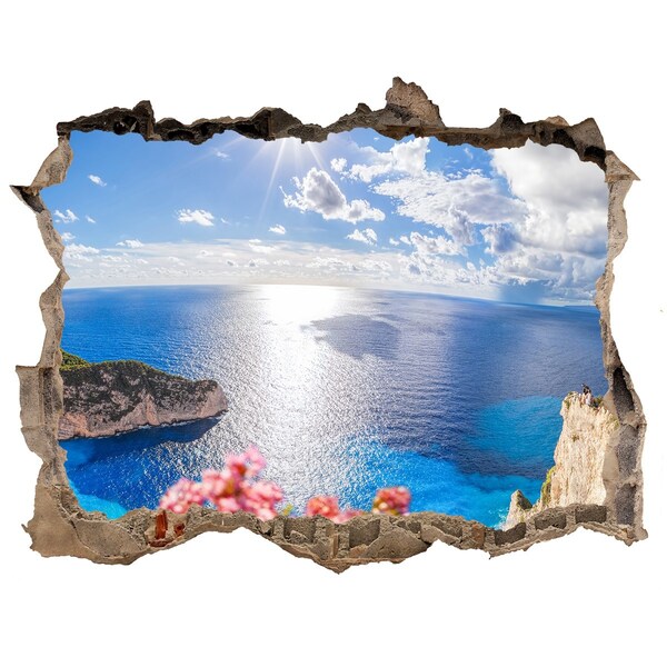 Hole in the wall sticker View from the cliff above the sea