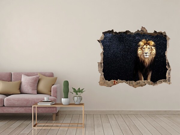Hole in the wall decal Lion in a hole in the wall