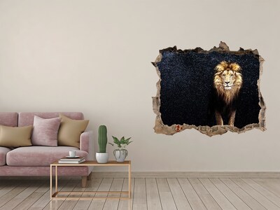 Hole in the wall decal Lion against the backdrop of the stars