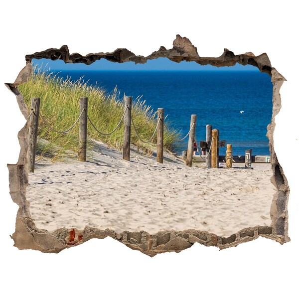 Hole in the wall decal Tropical beach with sea view