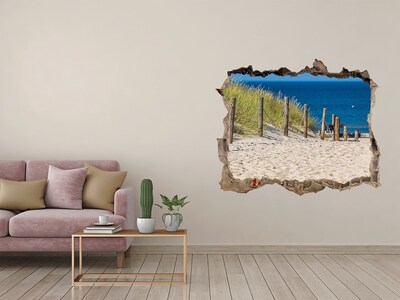 Hole in the wall decal Tropical beach with sea view