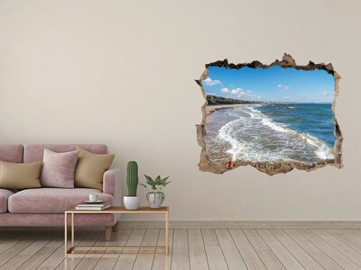 3D wall hole wallpaper Sea view