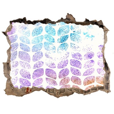 Hole wall sticker Colorful leaves