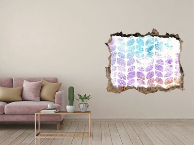 Hole wall sticker Colorful leaves