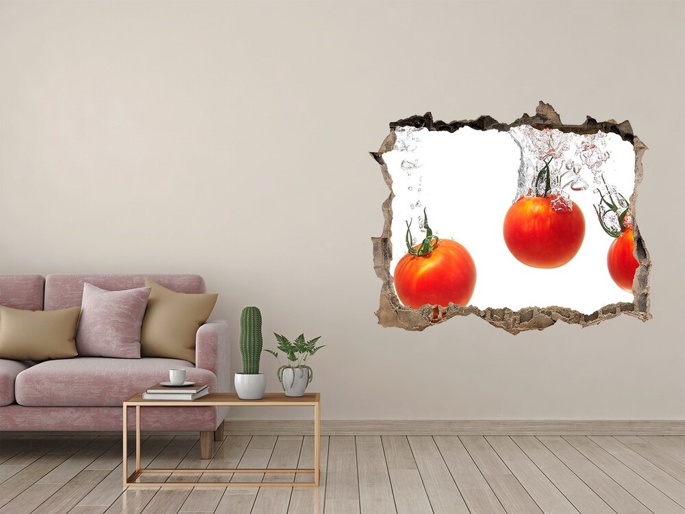 Hole in the wall sticker Tomatoes under water