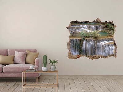 Hole in the wall sticker Waterfall in the forest