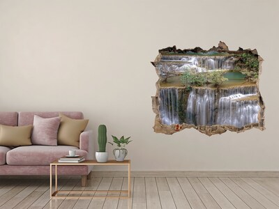 Hole in the wall sticker Waterfall in the jungle