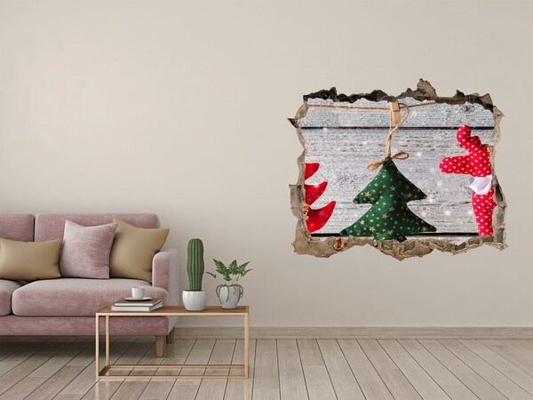 Hole in the wall decal Hole in the wall Christmas decoration