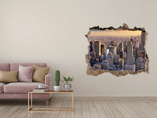 3D wall hole View of New York
