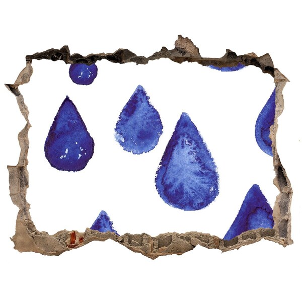 3D wall hole Water droplets on the wall