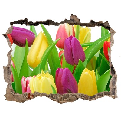 Hole wall sticker A flower paradise with tulips