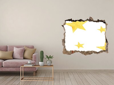 Hole wall sticker Yellow stars