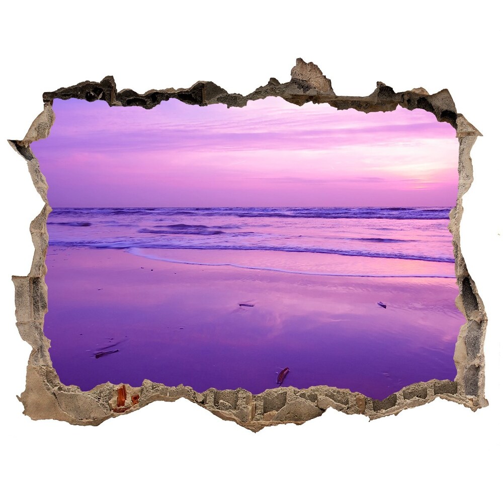 3D wall hole Sunset sea