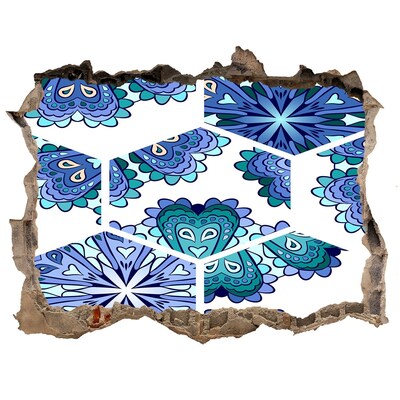 Hole in the wall sticker Colorful pattern on the wall
