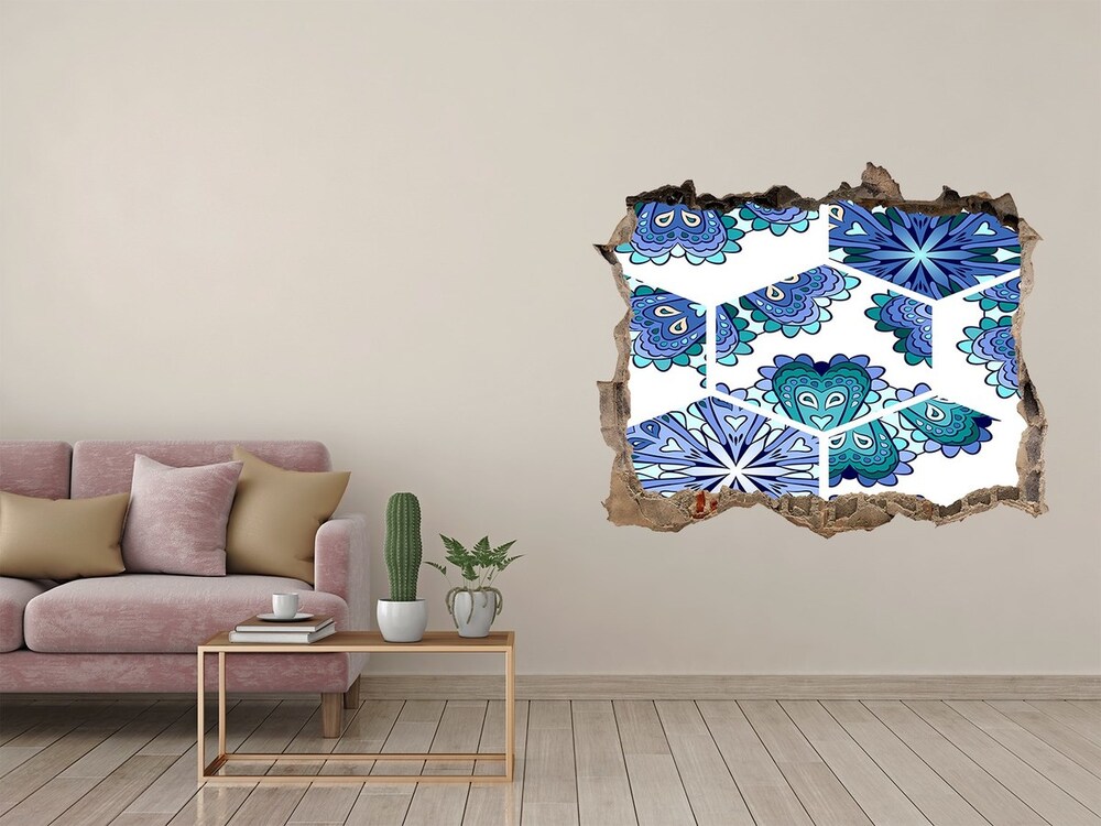 Hole in the wall sticker Elements of mandala