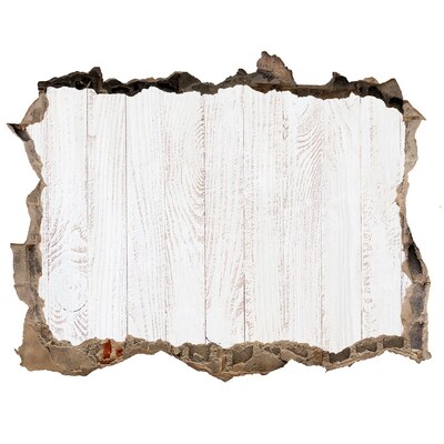 Hole wall sticker A damaged wall with a wooden finish