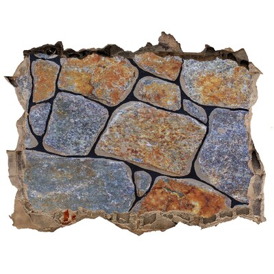 Hole in the wall decal Ruined wall with stones