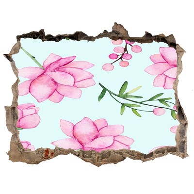 Hole in the wall decal Flowers and berries