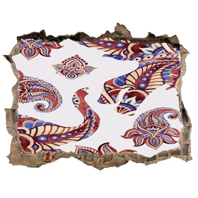 Hole in the wall sticker Colorful patterns in a hole in the wall