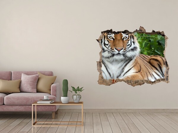 Hole in the wall decal Siberian tiger