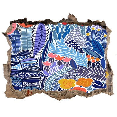 Hole in the wall sticker Hole-in-the-wall tropical garden