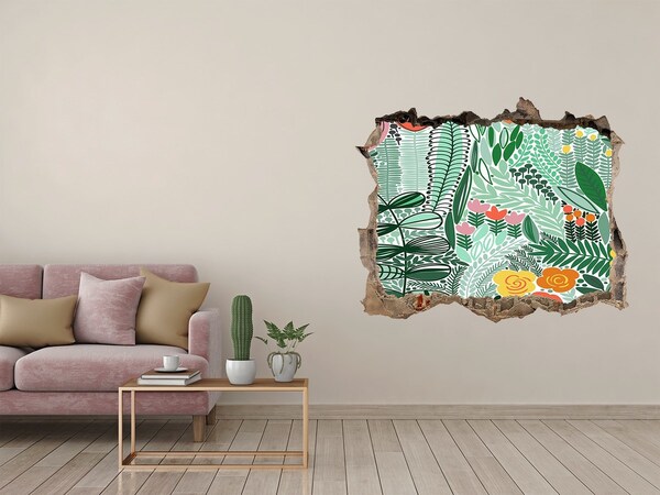 Hole in the wall sticker Floral pattern