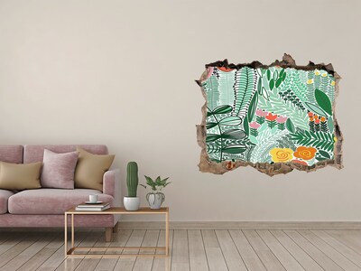 Hole in the wall sticker Floral pattern