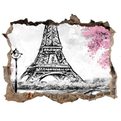 Hole in the wall sticker Eiffel Paris tower