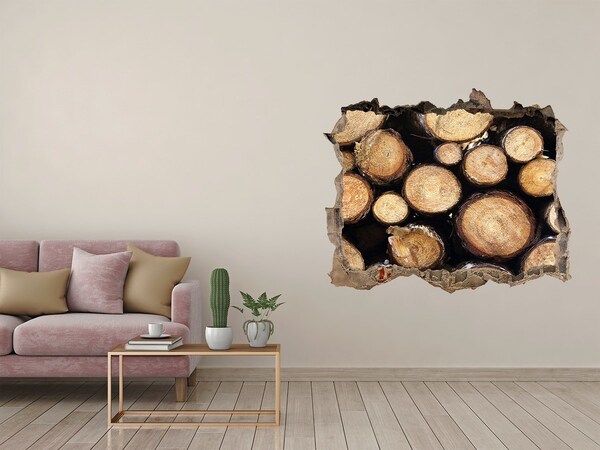 Hole wall sticker Logs